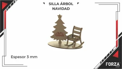 vectores corte laser navidad silla árbol de navidad
