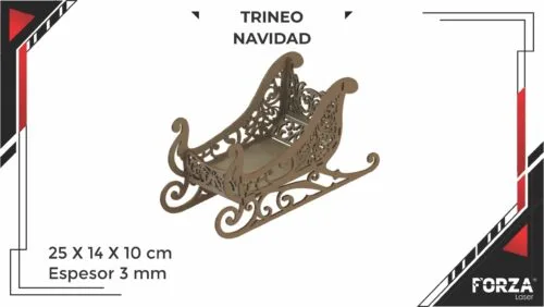 vectores corte laser navidad trineo de navidad